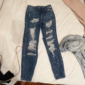 AE Distressed mom jeans